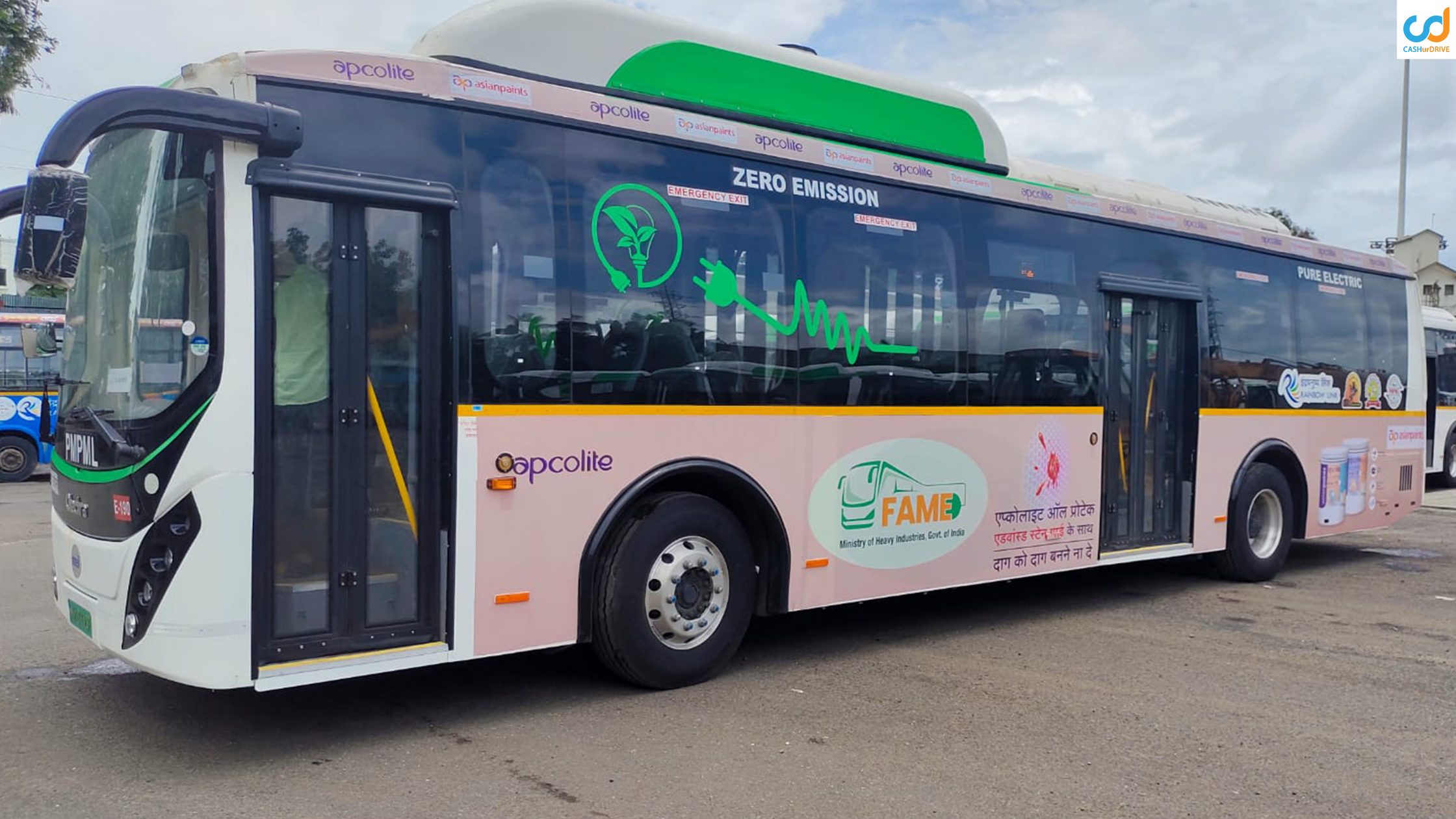 CashUrDrive branded transit media vehicles operating across major Indian transport corridors