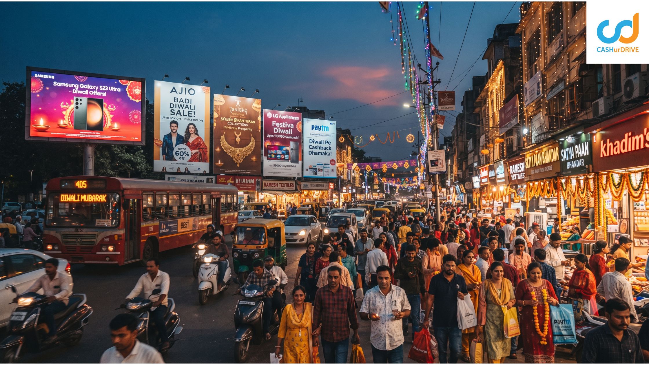 Diwali advertising ideas 2026 featuring OOH, DOOH and transit campaigns for brands
